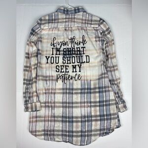 If You Think I'm Short You Should See My Patience Upcycled Medium Shirt Distress